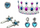 Set aksesionesh princeshë për vajza Little Princess, kurorë vathë varëse unazë kapëse flokësh, rozë dhe blu