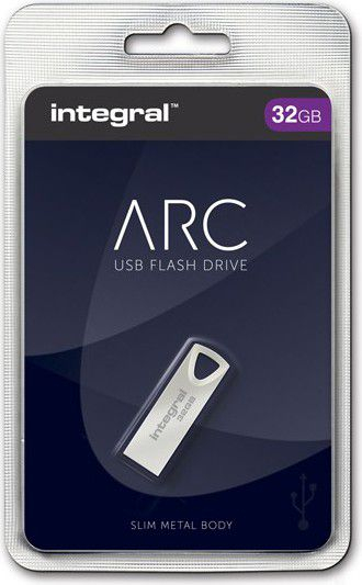 USB флеш Интеграл ARC, 32GB, USB 2.0, металик сребрена
