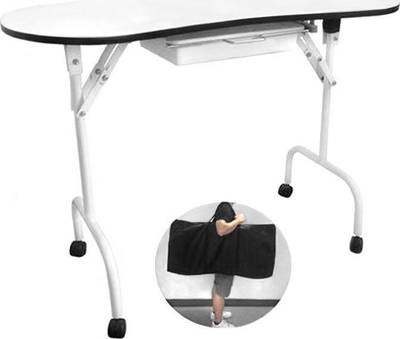 Tavolinë kozmetike Activeshop Folding Desk 4031, palosëse, me çantë, e bardhë