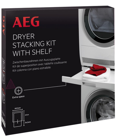 Set stacking AEG A1WYHSK2, me raft tërheqës, për lavatriçe dhe tharëse, i bardhë