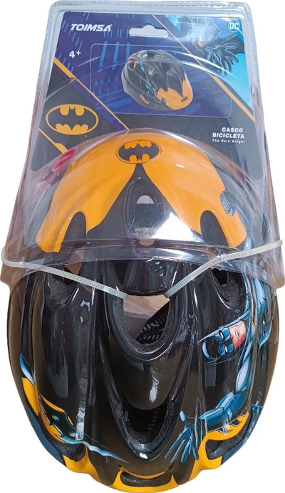 Helmet biçiklete për kalamaj Batman, madhësia 52–56 cm, me vrima ajrimi, zi me të verdhë
