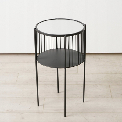 Tavolinë anësore Lobo Metal Table, 33 x 55.5 cm, metal, e zezë