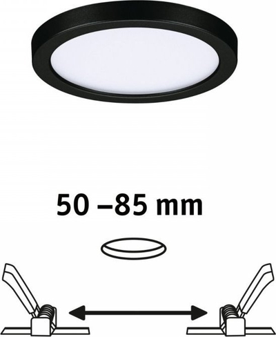 Panel LED për tavan Paulmann Areo Round, 3000K, Ø11.8cm, i zi