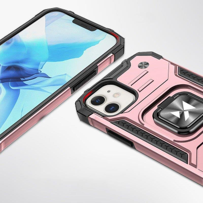 Këllëf telefoni Wozinsky Ring Armor për iPhone 14 Plus, me unazë mbajtëse, i shkon mbajtësit magnetik, i zi