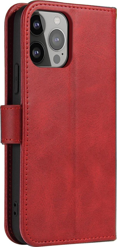 Kapak portofol për Samsung Galaxy S23, magnetik, lëkurë eco, i kuq