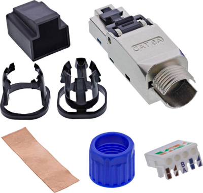 Prizë rrjeti InLine RJ45, Cat.6A 500MHz, e ekranizuar, metalike