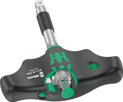 Çelës ratchet Wera Series 400, 1/4", 45mm, i zi jeshil