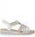 Sandale femrash Rieker V0656-80, platformë e ulët, rripa elastikë, të bardha