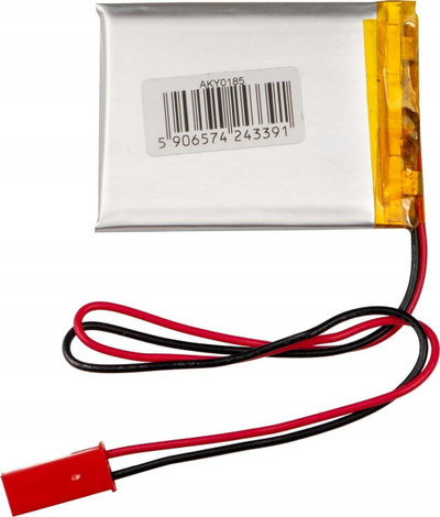 Bateri LiPo Akyga LP503040, 3.7V, 550mAh, e bardhë