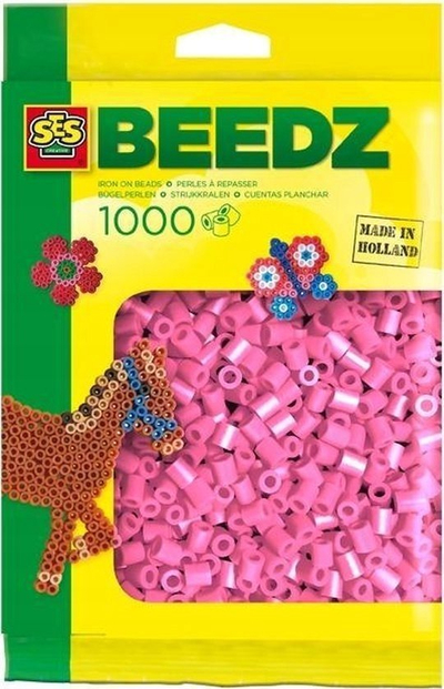 Set rruza për hekurosje SES Creative Iron on Beads, 1000 copë, rozë, shumëngjyrëshe
