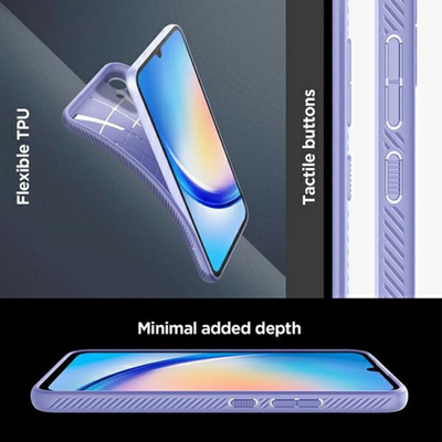 Kapak telefoni Spigen Liquid Air për Samsung Galaxy A34 5G, TPU i butë, kundër goditjeve, vjollcë