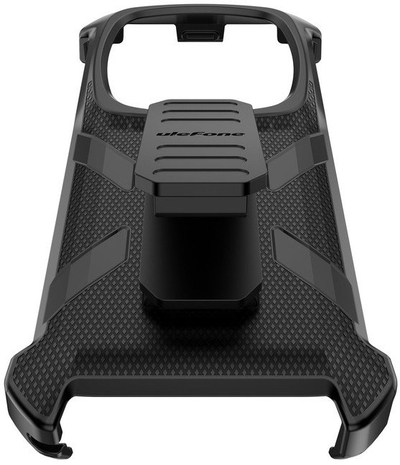 Mbështjellëse shumëpërdorimshe për telefon Ulefone Armor 28 Ultra Thermal, me karabinë, me klip që rrotullohet, e zezë