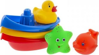 Tullo Сет на Играчки за Капење Лодки со Животни