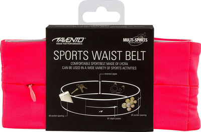 Rrip sportiv Avento Sports Belt Twist, me xhep me zinxhir, reflektues, rozë fluor