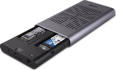 Kuti e jashtme SSD Lindy 43382, M.2 PCIe 3.0, USB 3.2, ngjyrë argjendi