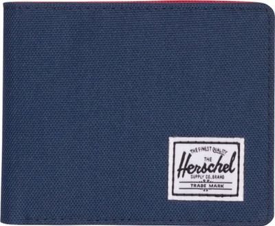 Portofol Herschel Supply ROY, bi-fold, me RFID, blu e kuqe