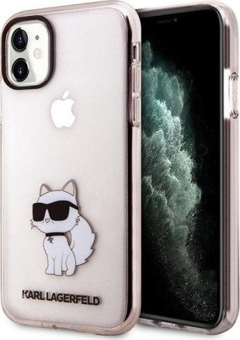 Kapak telefoni Karl Lagerfeld KLHCN61HNCHTCP, për iPhone 11 XR, hardcase, rozë
