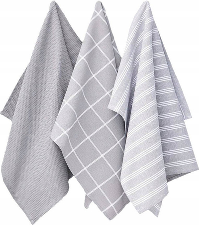 Set peshqirë kuzhine Today Uni, pambuk, 50 x 70 cm, gri, 3 copë