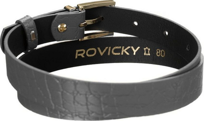 Rrip lëkure për gra Rovicky, motiv reptili, 2.3 cm, gri