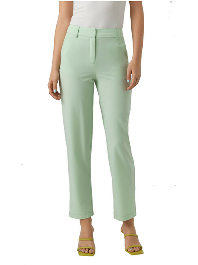 Pantallona VERO MODA VMZELDA Straight Fit, të gjelbër
