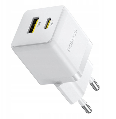 Karikues muri Baseus Palm CCZC20UE, 20W, USB dhe Type C, i bardhë