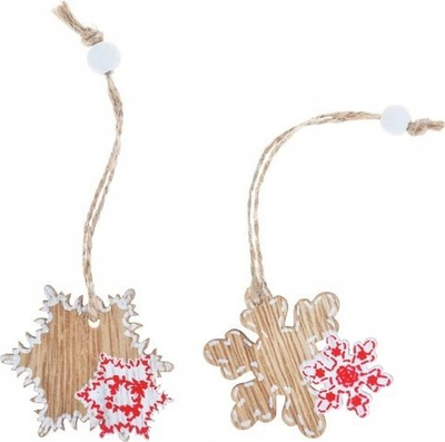 Stoli druri MFP Snowflake, set 24 copësh, 13 x 13 cm, natyrale me të kuqe