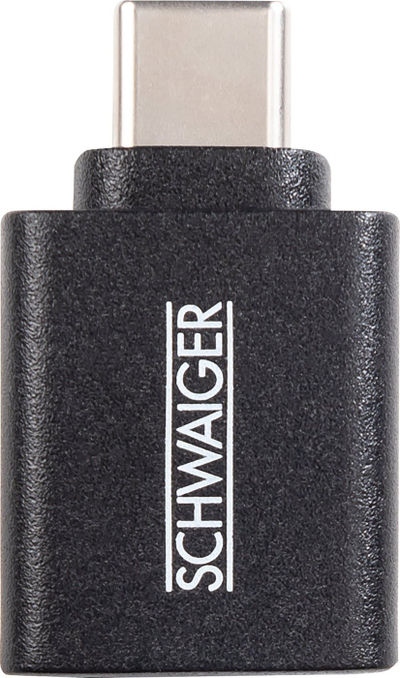 Adapter USB Schwaiger CAU310 533, USB Type C në USB Type A, USB 3.1, i zi