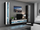 Komodinë TV Cama VIGO NEW 180cm, MDF, e zezë e bardhë me shkëlqim