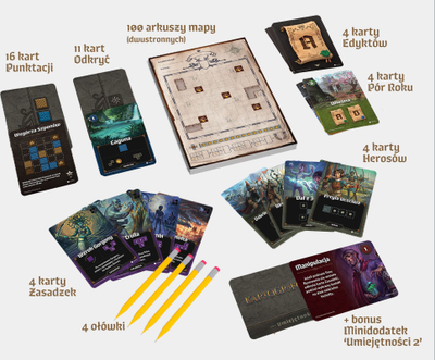 Lojë me letra Thunderworks Games Cartographers Heroes, me strategji, për familje, shumëngjyrëshe