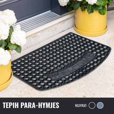 Tepih parahyrjes Nagavci Home Welcome, antirrëshqitës, 45x75 cm, i zi