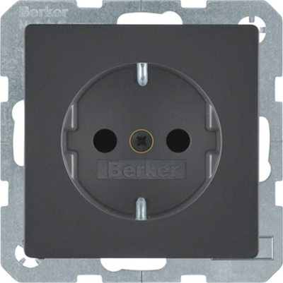 Prizë murale Hager Berker Q.1/Q.3 47436086, standard evropian, me tokëzim, e zezë