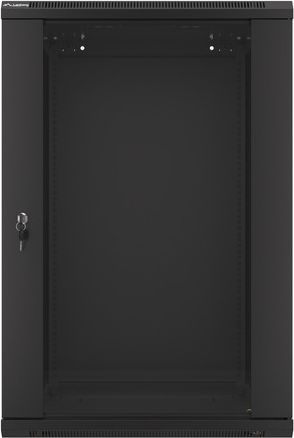 Kabinet rrjeti Lanberg RACK 19" 18U, 600x600, derë xhami, i zi