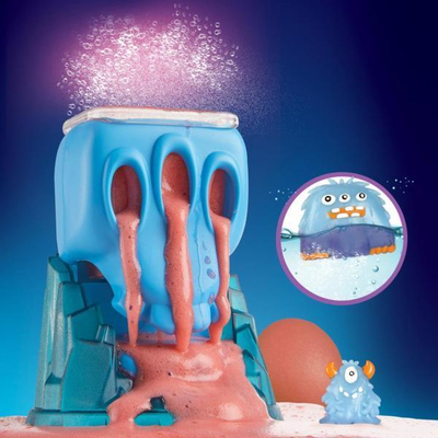 Lodër shkencore Learning Resources Beaker Creatures Skull Mountain Volcano, set eksperimentos, për kalamaj mbi 5 vjeç, blu