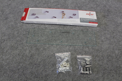 Mbajtëse çelësash Zeller Key Board 13884, xham dhe çelik inox, 30 cm, argjend