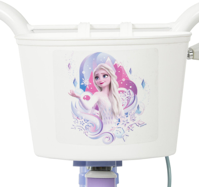 Biçikletë fëmijësh Huffy Disney Frozen 22294W, 12", me rrota ndihmëse, e bardhë vjollcë