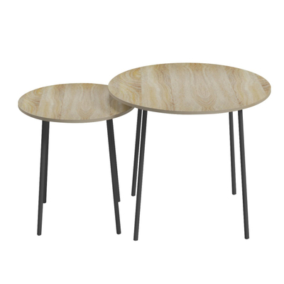 Set tavolina për kafe 2-pjesësh Cupper Φ55x45Hcm (HM9878.01), zezë