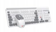 Set tastierë dhe mi C-TECH Quallis WLKMC-05, wireless 2.4 GHz, USB, e bardhë