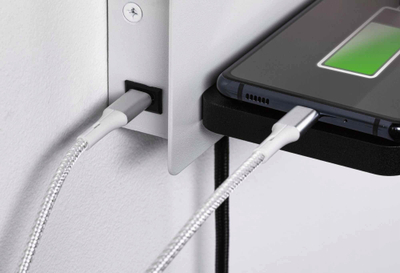 Dritë muri Paulmann Serra LED, variant i majtë, USB C, bardh e zi