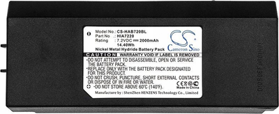 Bateri zëvendësuese Hiab AMH0627 AX HI6692 XS Drive HIA7220, 2000mAh, 7.2V, e zezë
