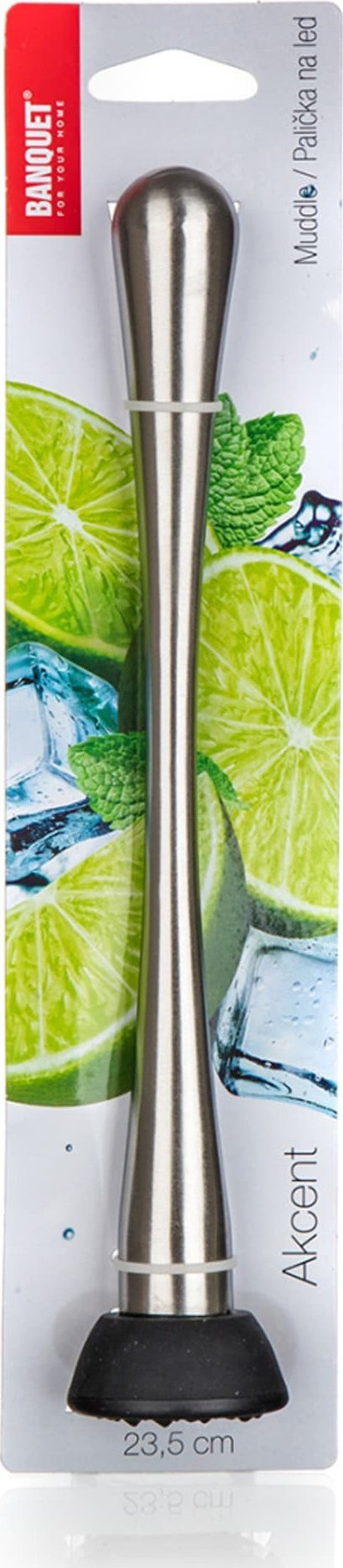 Shtypës koktejsh Banquet, për Mojito, 23.5cm, inoks dhe plastikë, ngjyrë e zezë