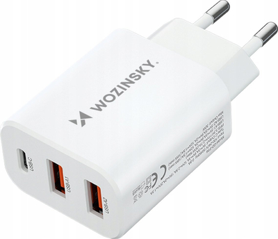 Полнач за струја Wozinsky CWCUCW, 30W, USB C 2x USB A, бел