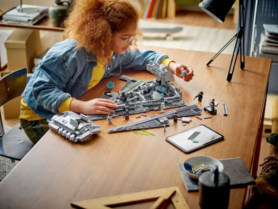 Lodër ndërtimi Imperial Star Destroyer, model anije hapësinore, shumëpjesëshe, gri
