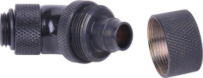Lidhës 45° për ftohje uji Alphacool, G1/4 mashkull, për tuba 16/10 mm, i zi