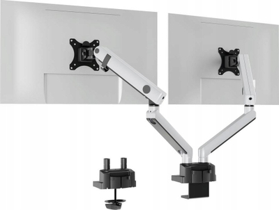 Krah dyfishtë për monitor Durable Select Plus, për 2 monitorë, që montohet në tavolinë, i zi