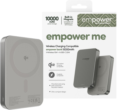 Power bank PanzerGlass Empower Bank, 10000mAh, 20W, ngjyrë argjendtë