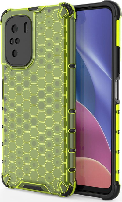 Kapak telefoni Hurtel Honeycomb, Xiaomi Redmi K40 Pro Plus K40 Pro K40 Poco F3, jeshile
