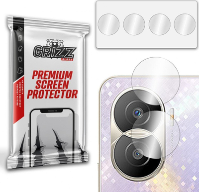 Mbrojtës kamere GrizzGlass për Honor X40i, xham hibrid, set 2 copë, transparent