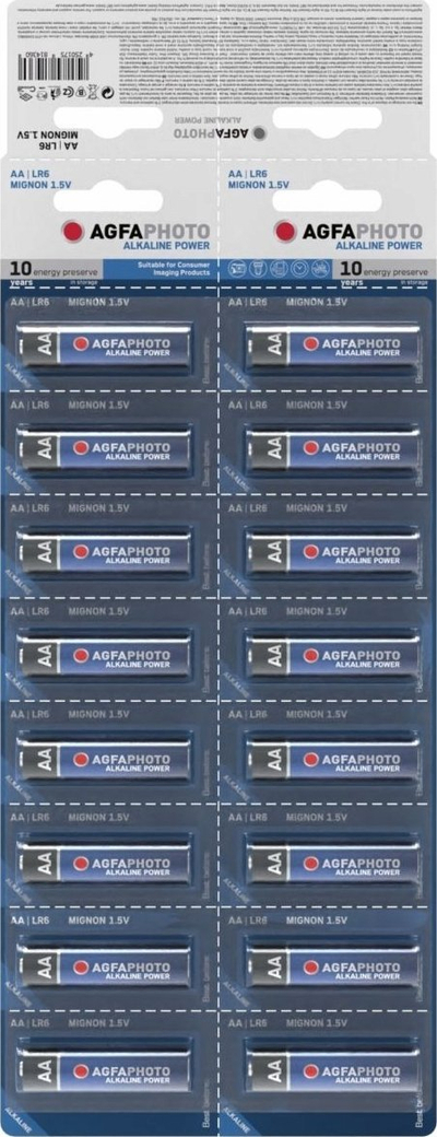 Bateri alkaline AA AgfaPhoto Essential, 1.5V, pako B16