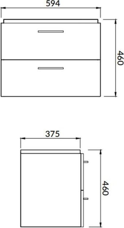 Set lavamani me dollap Cersanit Lara Mille S801-318-DSM, 59.4 cm, i bardhë