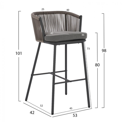 Stol “Brogan” 53×42×101 "HM5714.01",